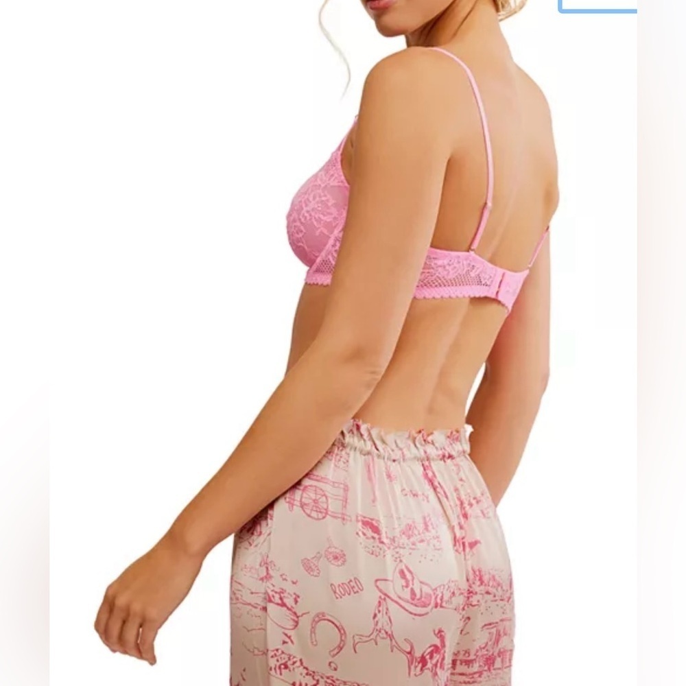 NWOT Free People Intimately Lace Underwire Bra Pink Size 32C - Picture 9 of 10